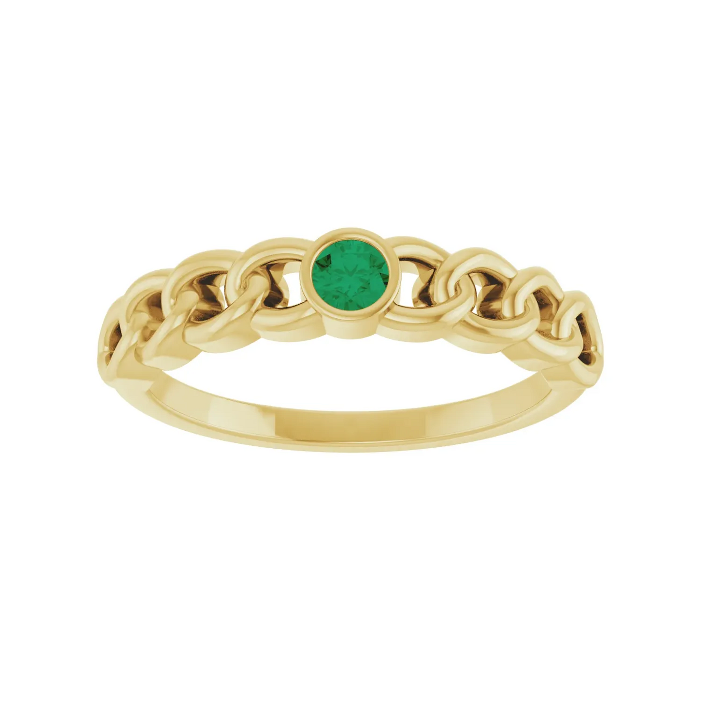 14K Yellow Natural Curb Chain Ring