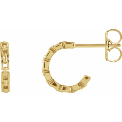 14K Chain Link 10.2 mm Hoop Earrings