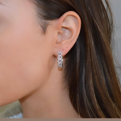 14K 1/2 CTW Lab-Grown Diamond Hoop Earrings