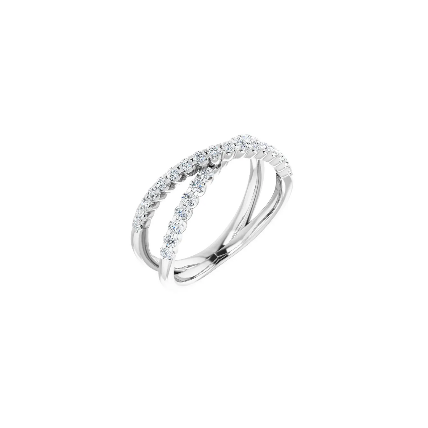14K White 1/2 CTW Natural Diamond Criss-Cross Ring