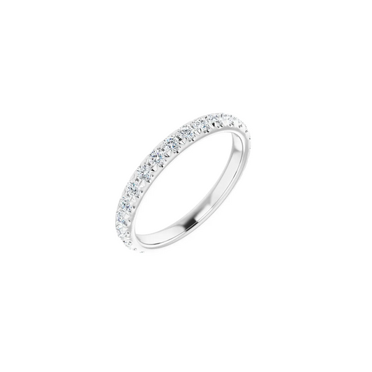 14K White 5/8 CTW Natural Diamond Anniversary Band