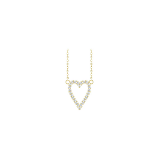 14K Yellow 1/6 CTW Natural Diamond Heart 18" Necklace