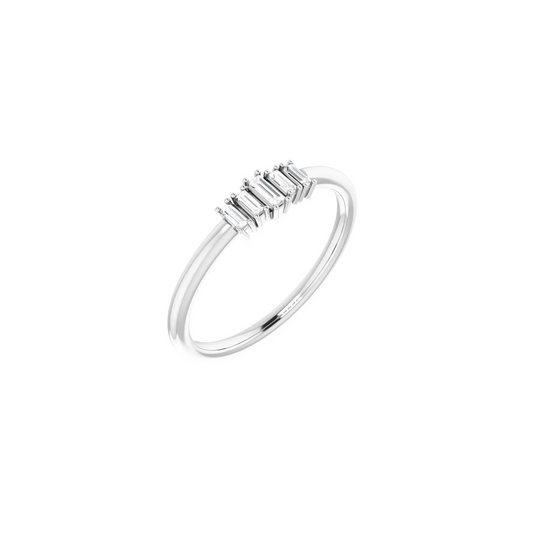 14K White 3/8 CTW Diamond Stackable Ring