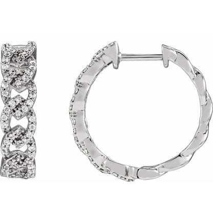 14K 1/2 CTW Lab-Grown Diamond Hoop Earrings