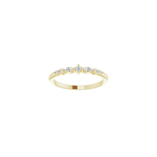 14K 1/8 CTW Natural Diamond Stackable Ring