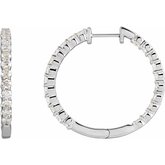 3 CTW Diamond Inside-Outside Hoop Earrings