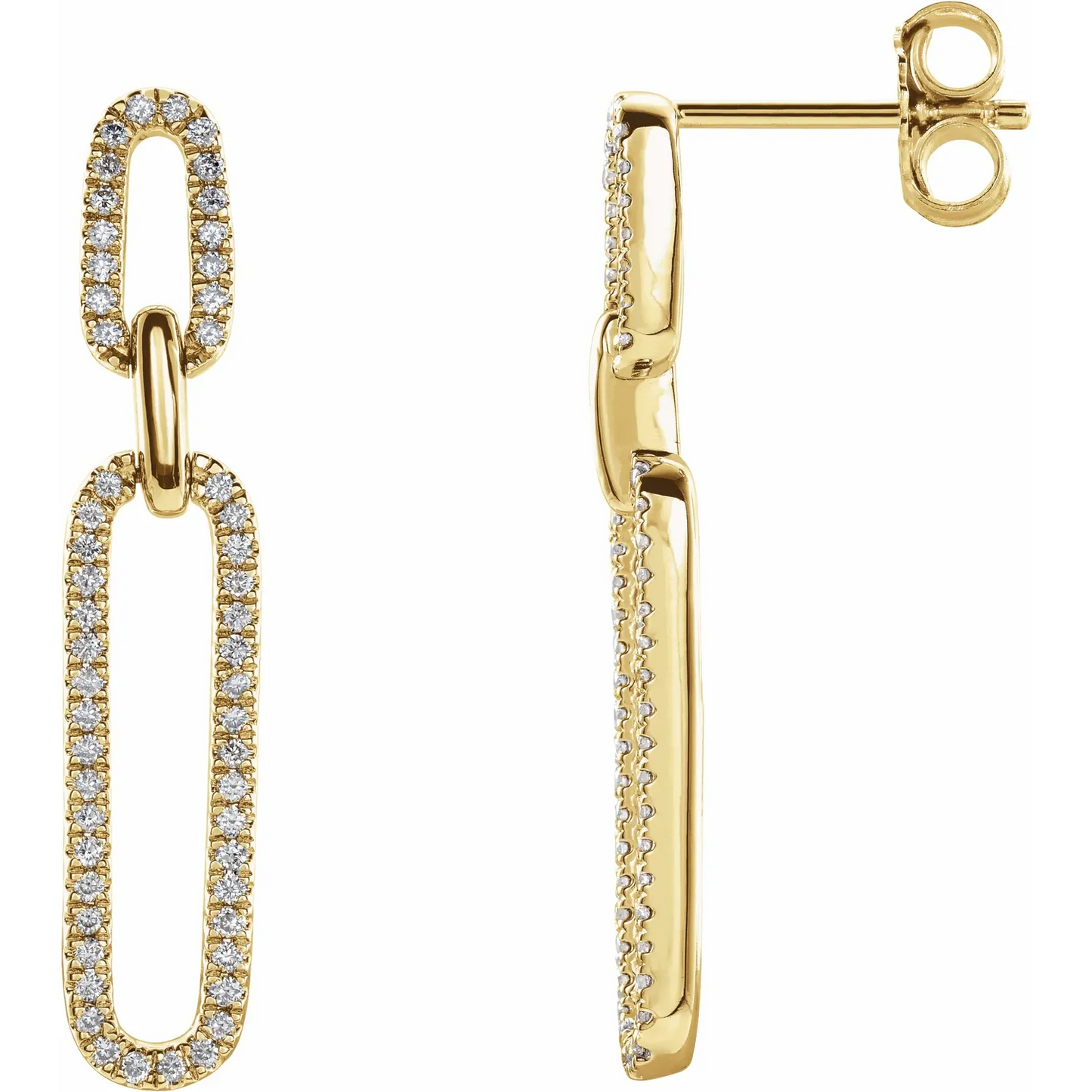 14K Yellow 1/3 CTW Natural Diamond Link Earrings