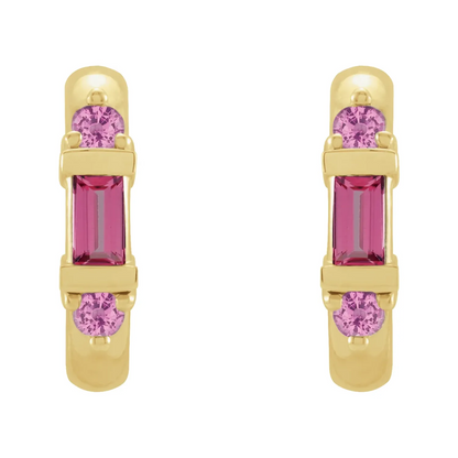 14K Yellow Natural Hoop Earrings