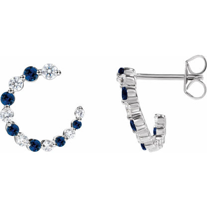 14K White & 1/3 CTW Natural Diamond Hoop Earrings