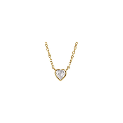 14K Natural White Sapphire Bezel-Set 16-18" Necklace