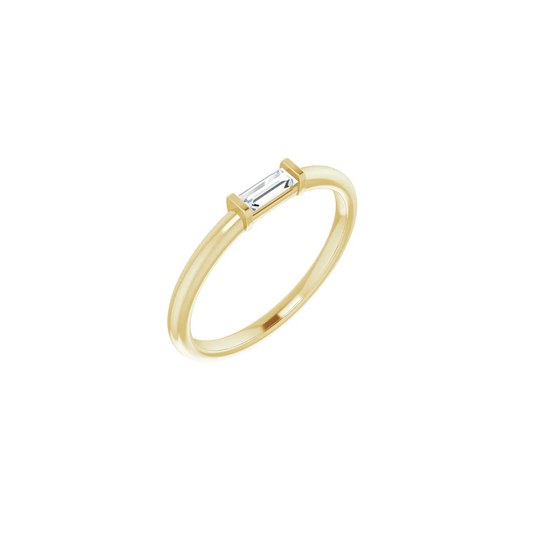 14K Yellow 1/6 CTW  Natural Diamond Stackable Ring