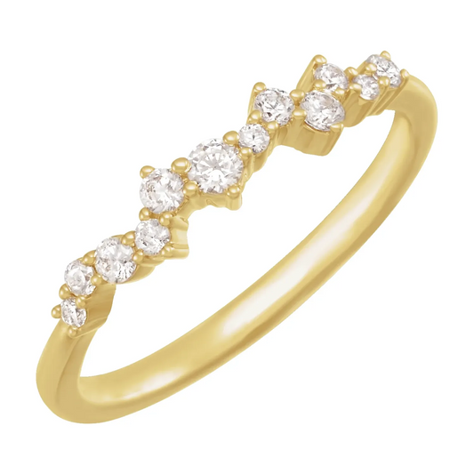 14K Yellow 1/4 CTW Lab-Grown Diamond Scattered Stackable Ring