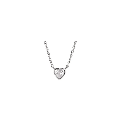14K Natural White Sapphire Bezel-Set 16-18" Necklace