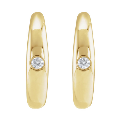 14K .03 CTW Natural Diamond 12 mm Hoop Earrings