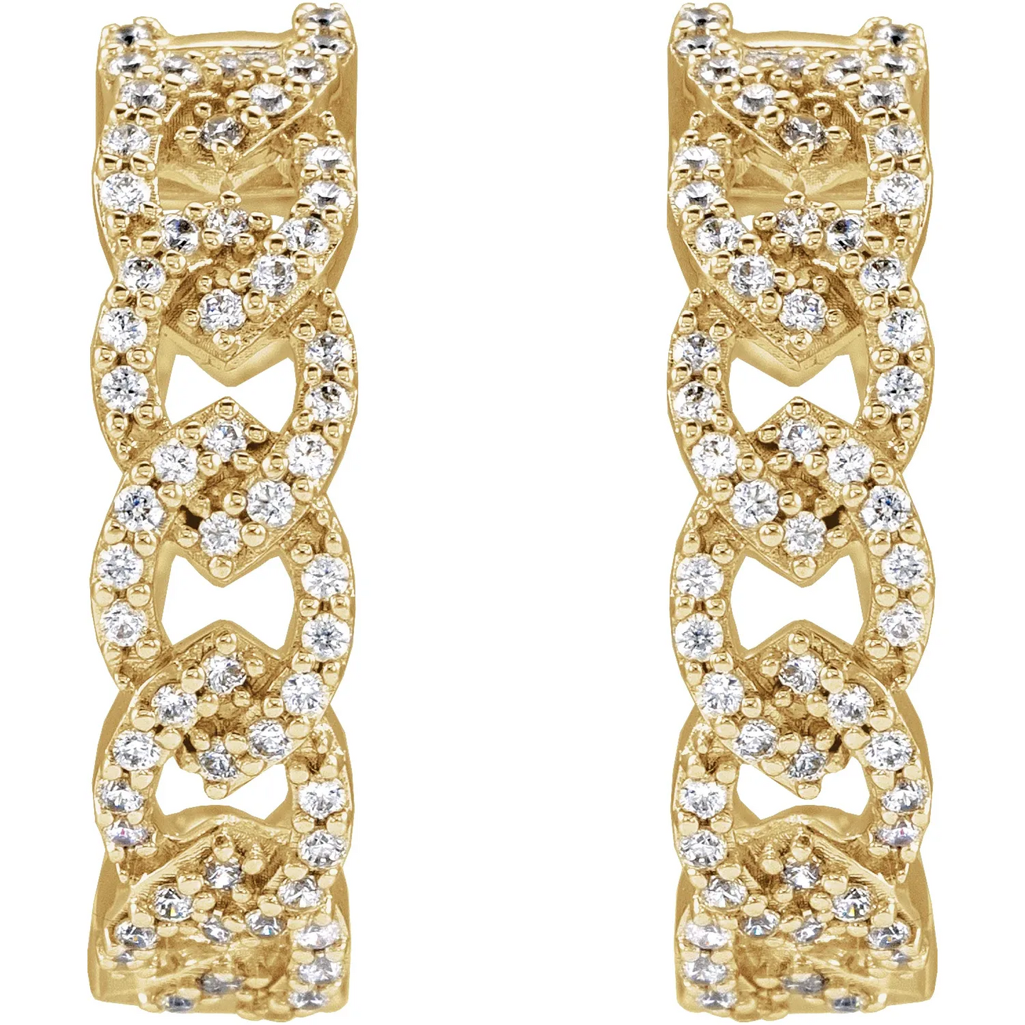 14K 1/2 CTW Lab-Grown Diamond Hoop Earrings