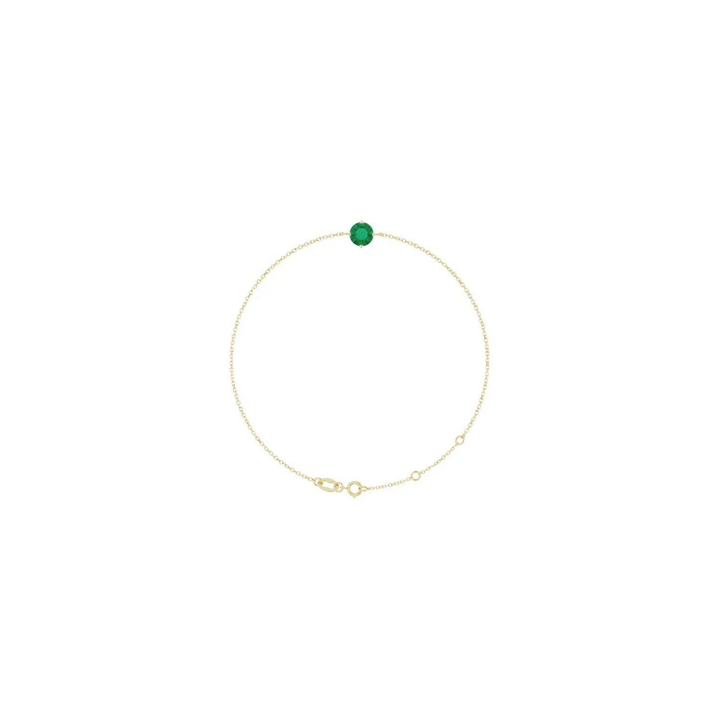 14K 6 mm Lab-Grown Emerald 6 1/2-7 1/2" Bracelet