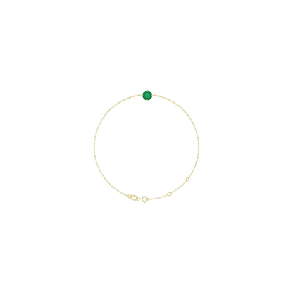 14K 6 mm Lab-Grown Emerald 6 1/2-7 1/2" Bracelet