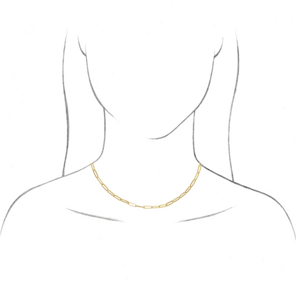 3.85 mm Paperclip-Style Necklace