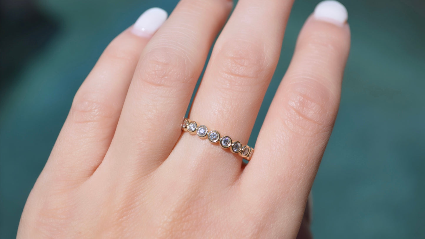 14K Yellow 1 1/3 CTW Natural Diamond Reversible Eternity Band