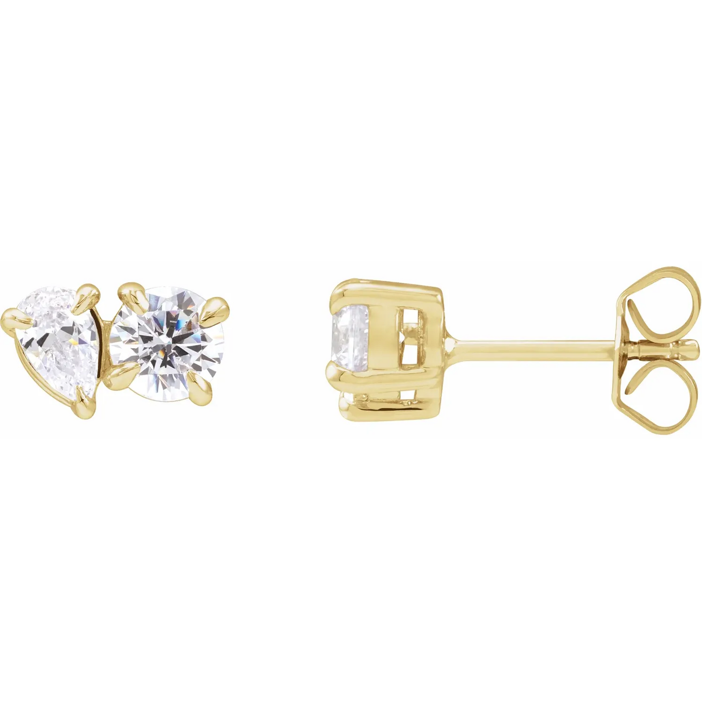 14K 1 1/6 CTW Lab-Grown Diamond Two-Stone Stud Earrings