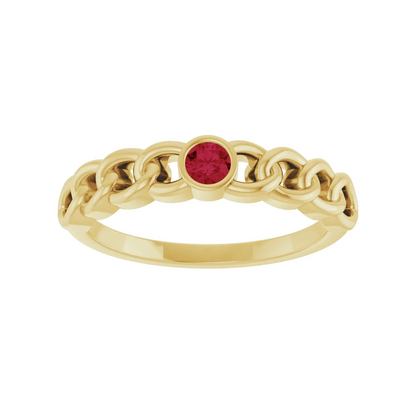 14K Yellow Natural Curb Chain Ring