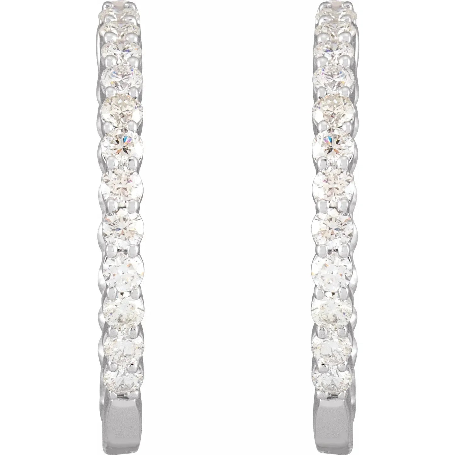 3 CTW Diamond Inside-Outside Hoop Earrings