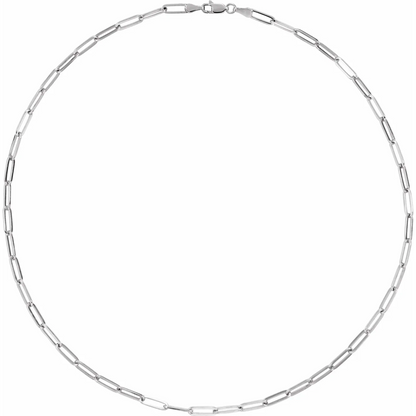 3.85 mm Paperclip-Style Necklace