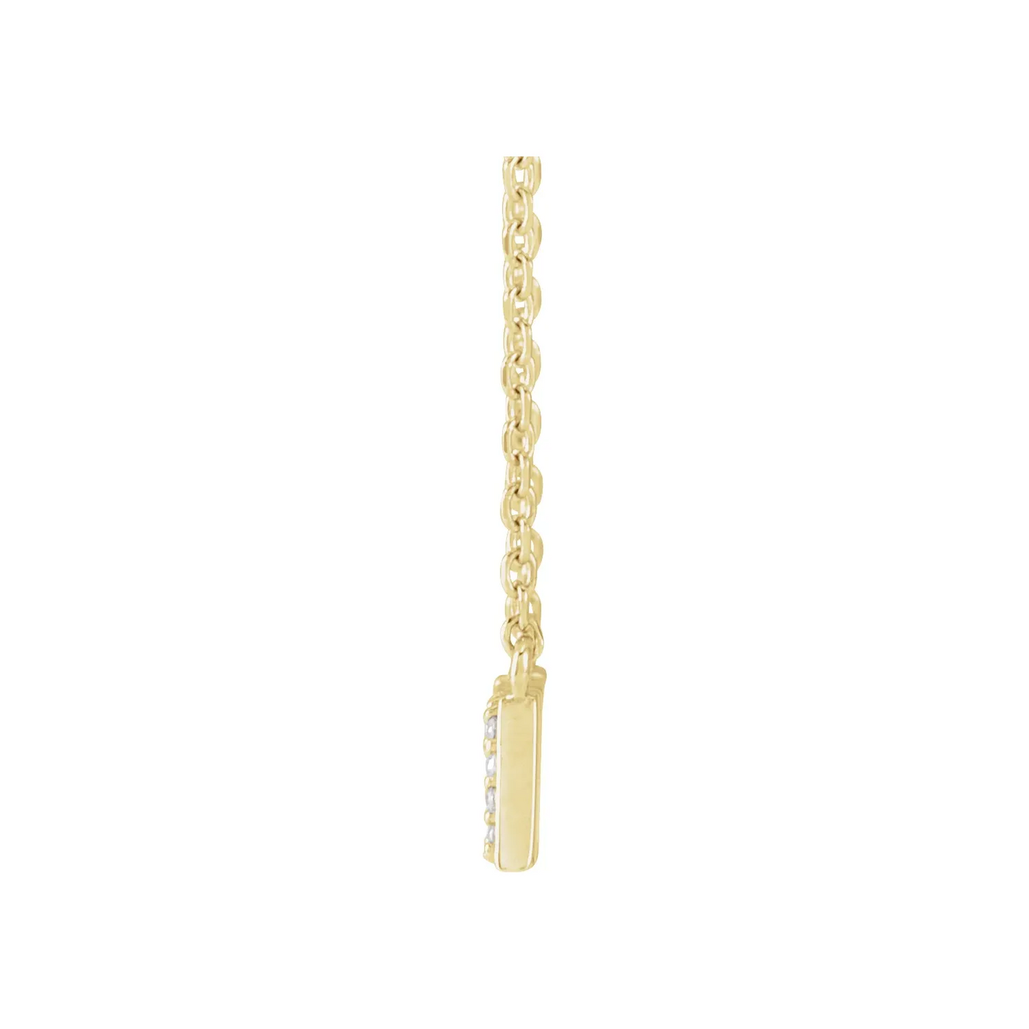 14K Yellow 1/10 Natural Diamond "Mama" 18" Necklace