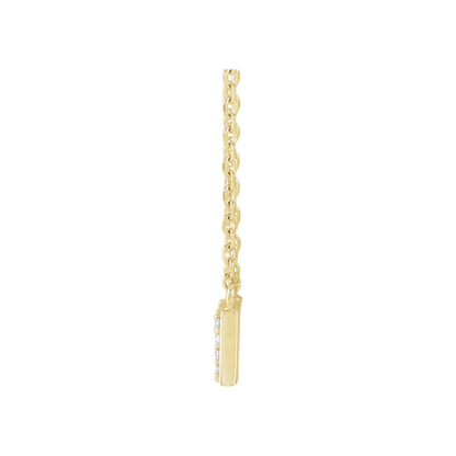 14K Yellow 1/10 Natural Diamond "Mama" 18" Necklace