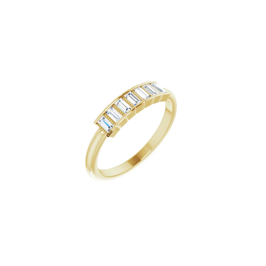 14K Yellow 1/4 CTW Natural Diamond Stackable Ring