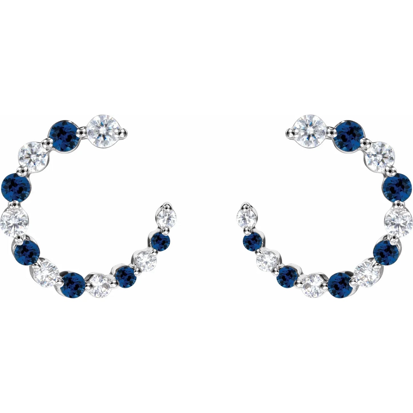 14K White & 1/3 CTW Natural Diamond Hoop Earrings
