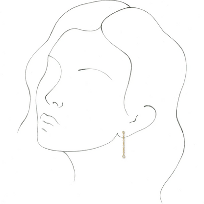 14K Yellow  1/5 CTW Natural Diamond Hinged Hoop Chain Earrings
