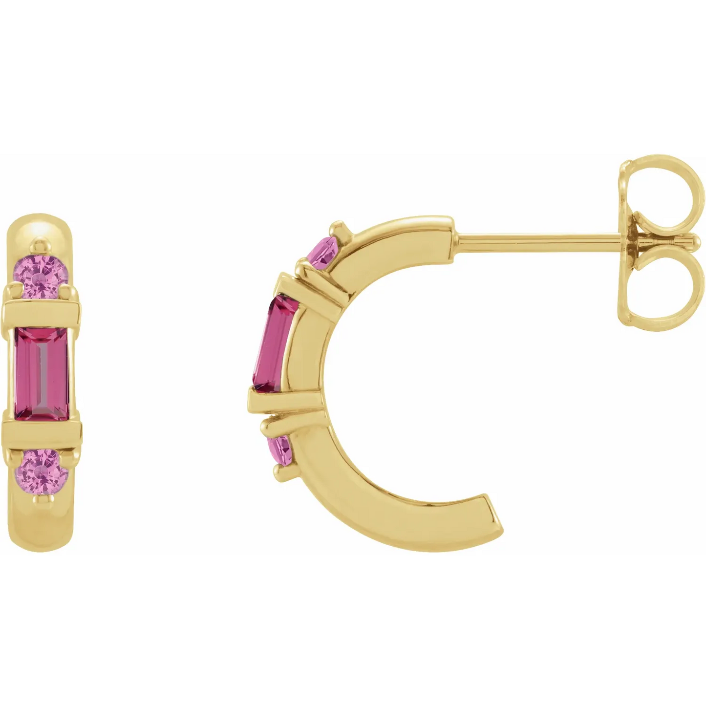 14K Yellow Natural Hoop Earrings