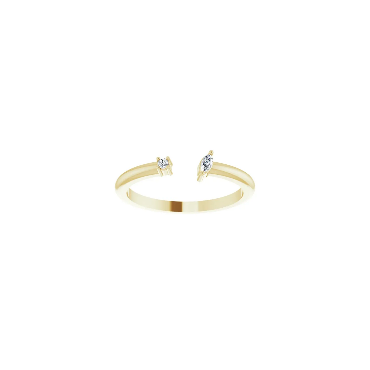 14K Yellow .04 CTW Diamond Negative Space Ring