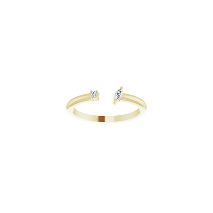 14K Yellow .04 CTW Diamond Negative Space Ring