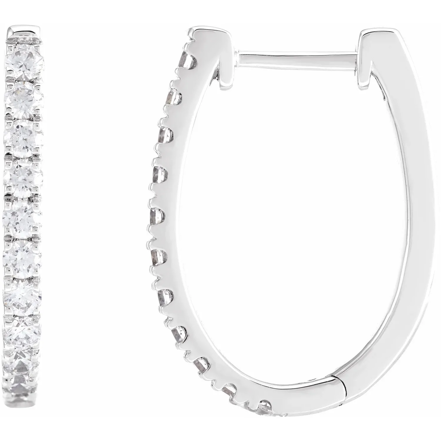 14K 3/4 CTW Lab-Grown Diamond Hoop Earrings