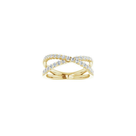 14K Yellow 1/2 CTW Natural Diamond Criss-Cross Ring