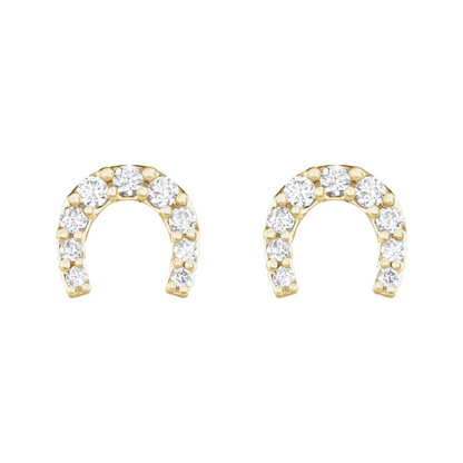 14K Yellow 1/6 CTW Natural Diamond Horseshoe Earrings