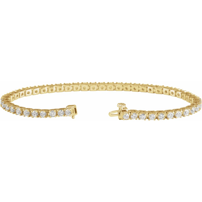 14K Yellow 4 CTW Lab-Grown Diamond Line 7 1/4" Bracelet