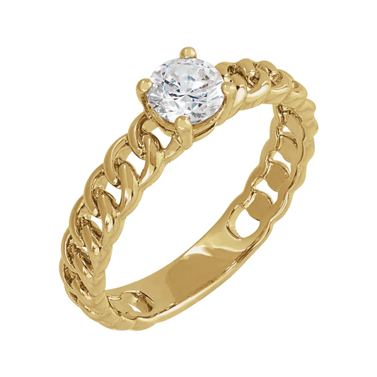 14K 1/2 CT Lab-Grown Diamond Solitaire Ring