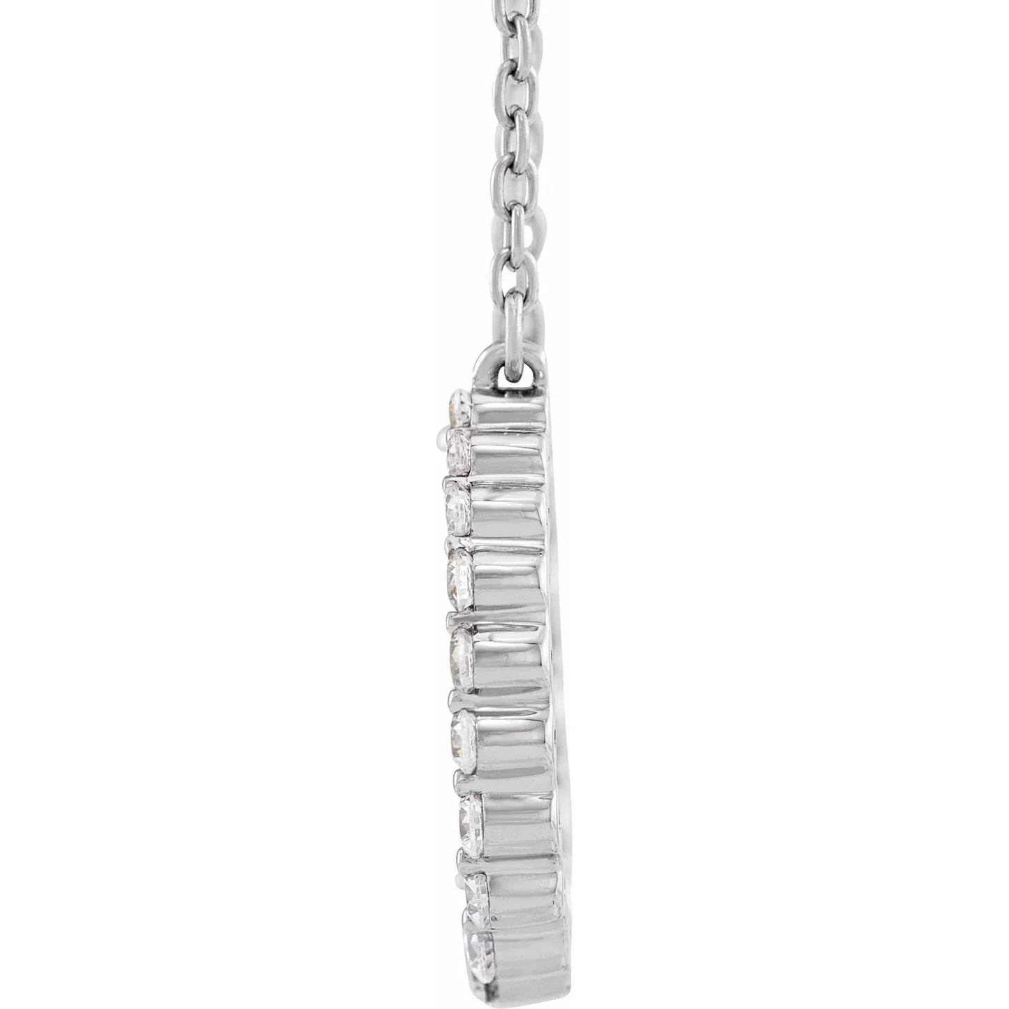 14K 3/8 CTW Diamond Graduated Circle 16-18" Necklace