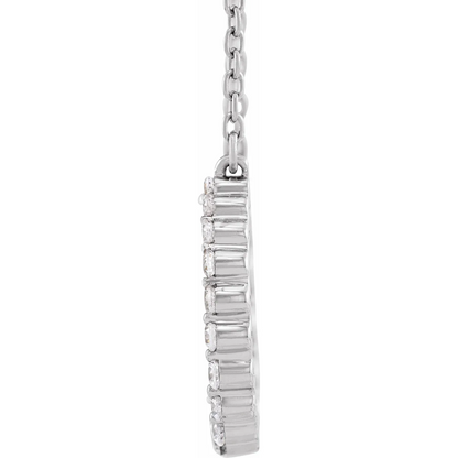 14K 3/8 CTW Diamond Graduated Circle 16-18" Necklace