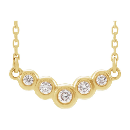 14K Yellow  1/8 CTW Natural Diamond 18" Necklace
