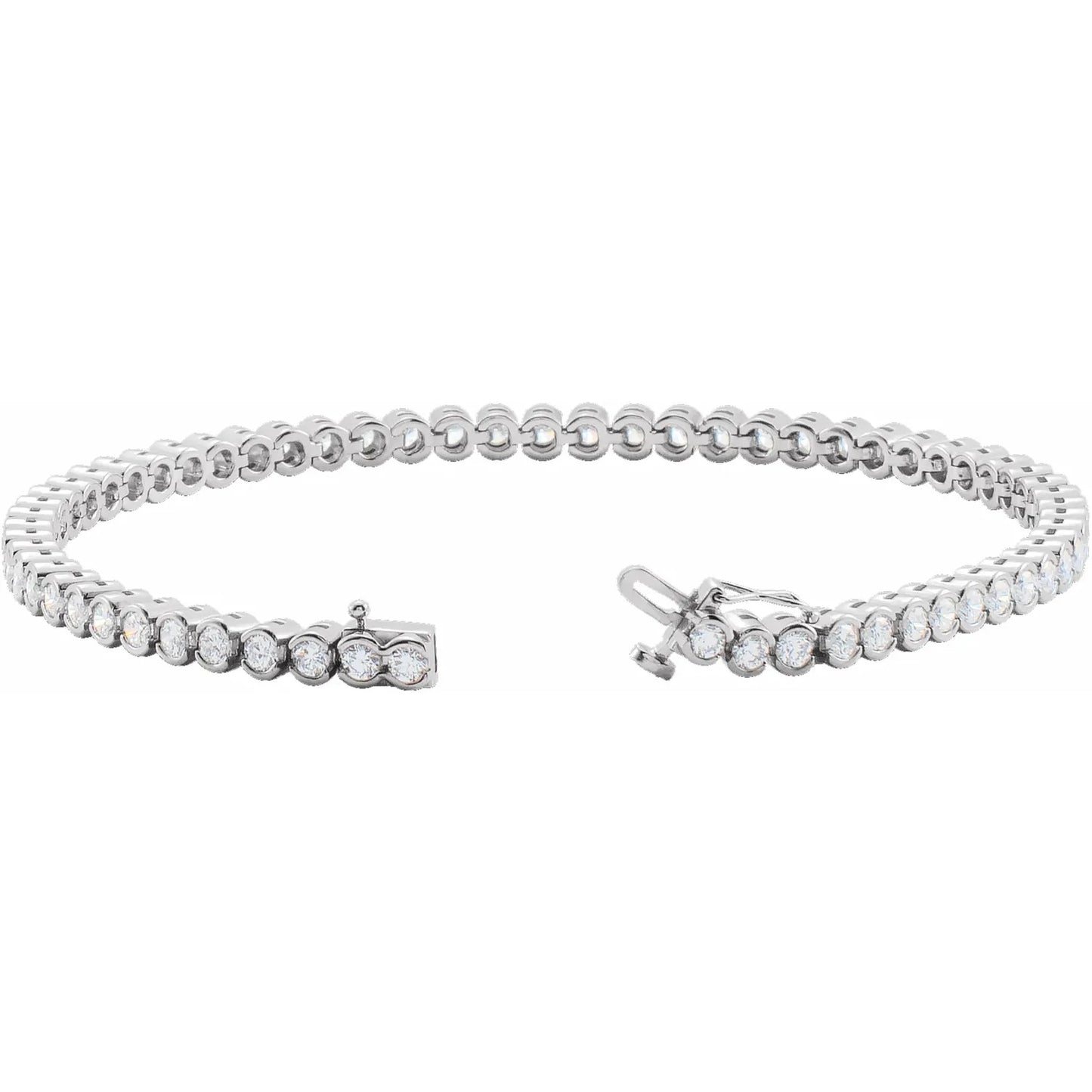 14K White 3 CTW Natural Diamond Line 7 1/4" Bracelet