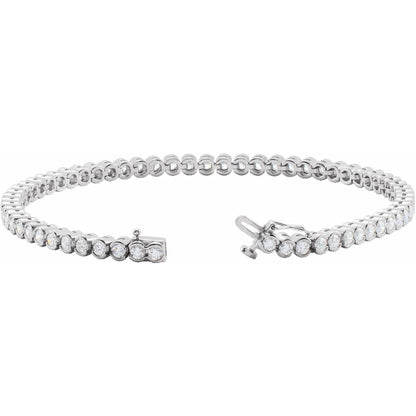 14K White 3 CTW Natural Diamond Line 7 1/4" Bracelet