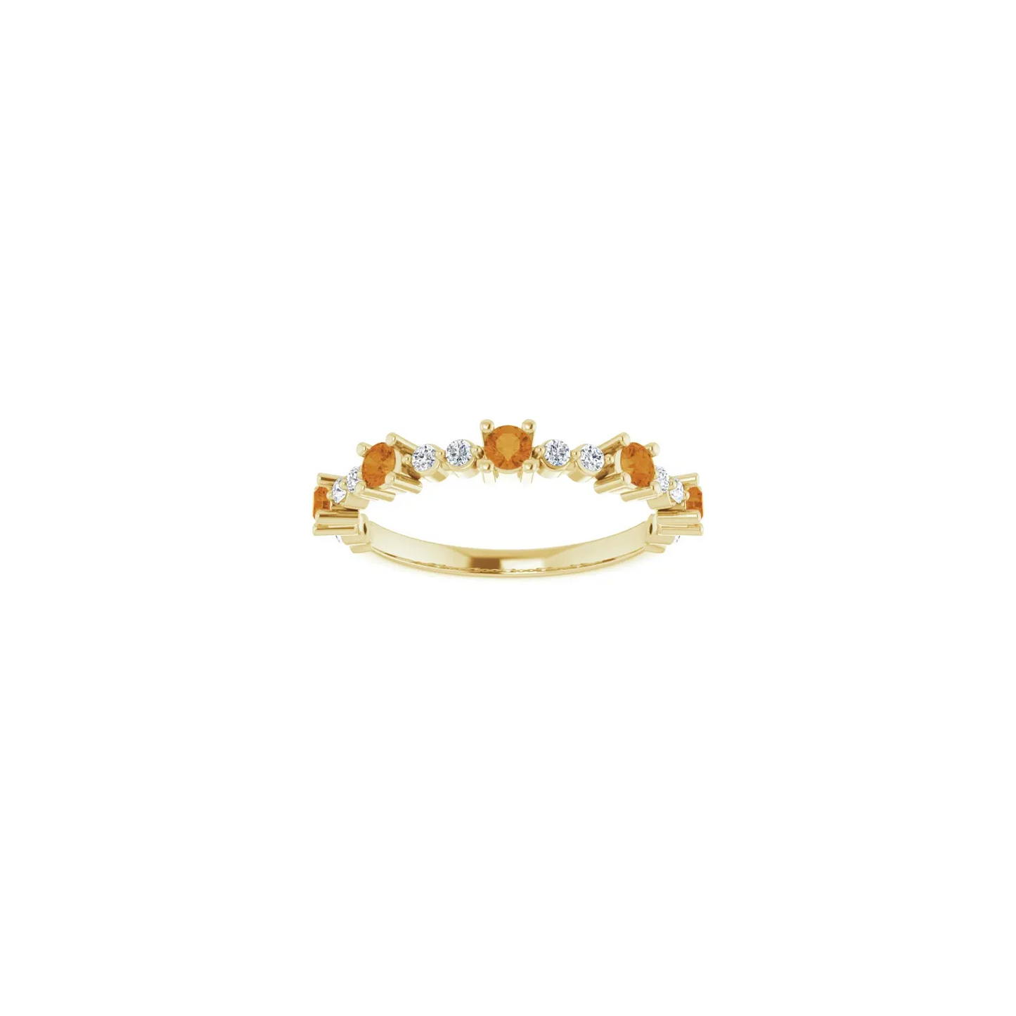 14K Yellow Natural Citrine & 1/6 CTW Natural Diamond Ring