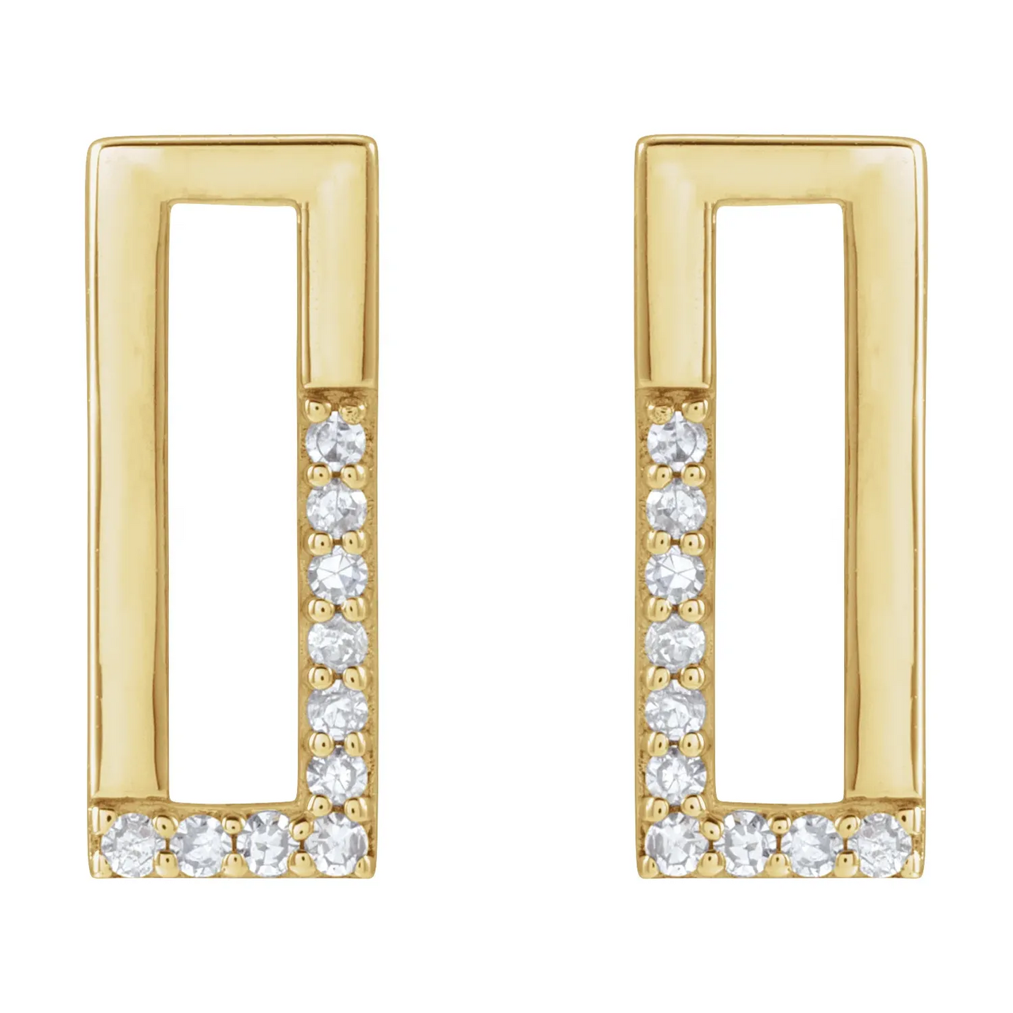 14K Yellow 1/10 CTW Single Cut Natural Diamond Earrings