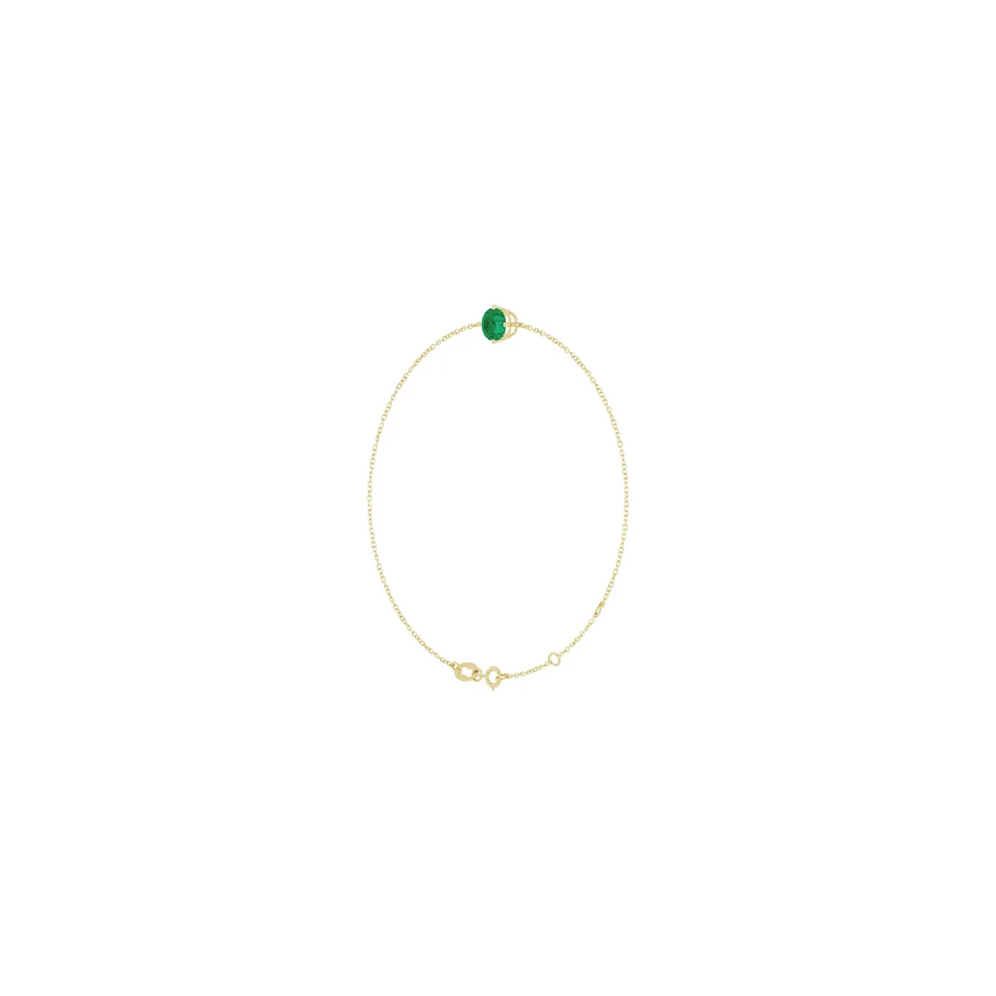 14K 6 mm Lab-Grown Emerald 6 1/2-7 1/2" Bracelet