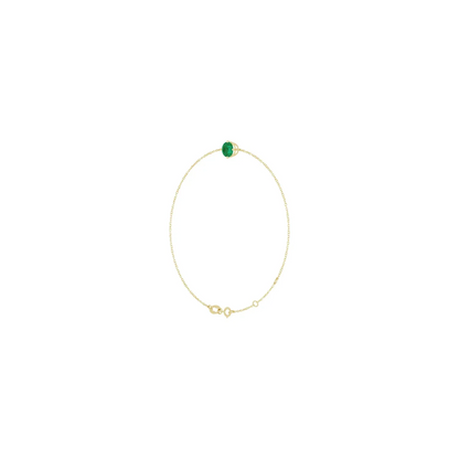 14K 6 mm Lab-Grown Emerald 6 1/2-7 1/2" Bracelet