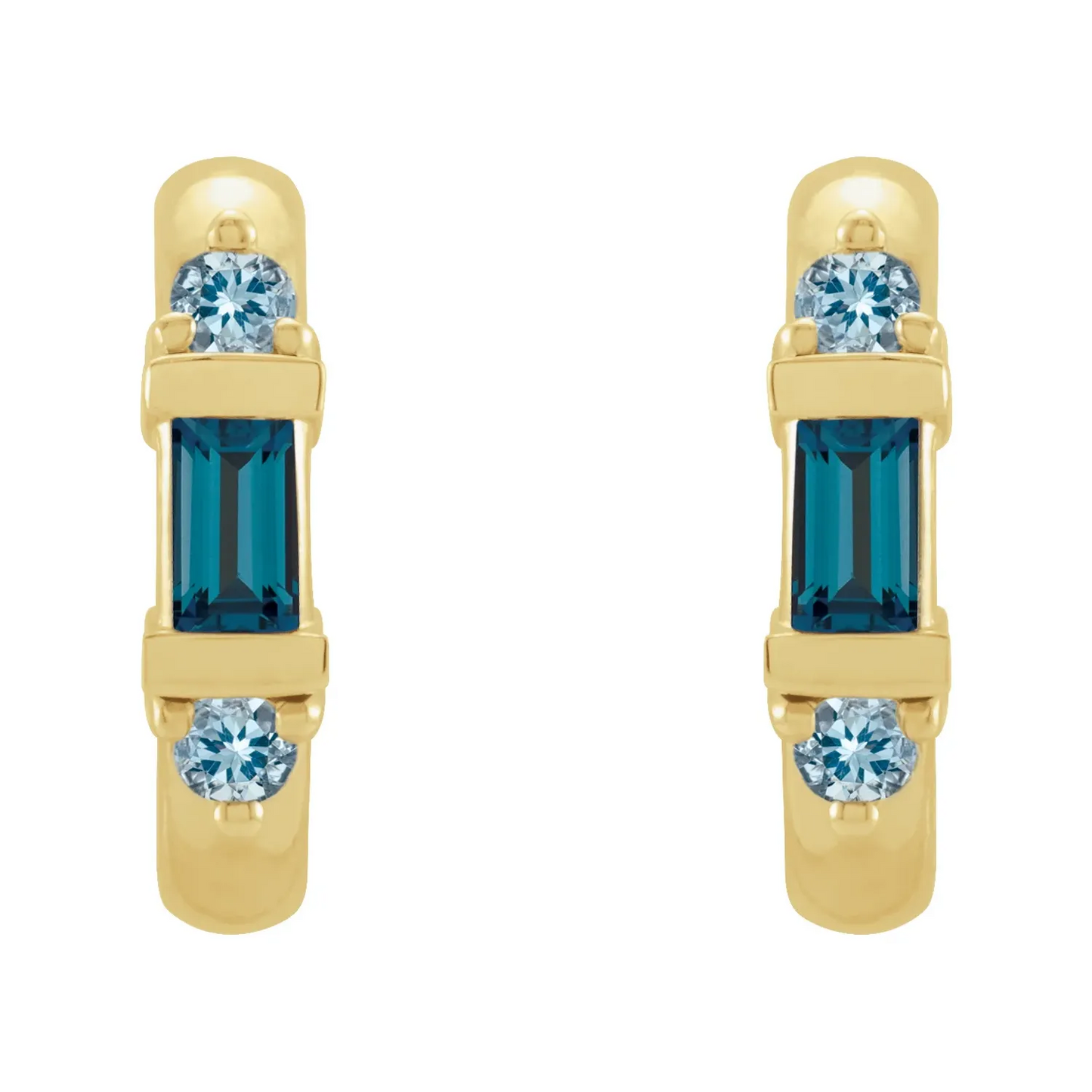 14K Yellow Natural Hoop Earrings
